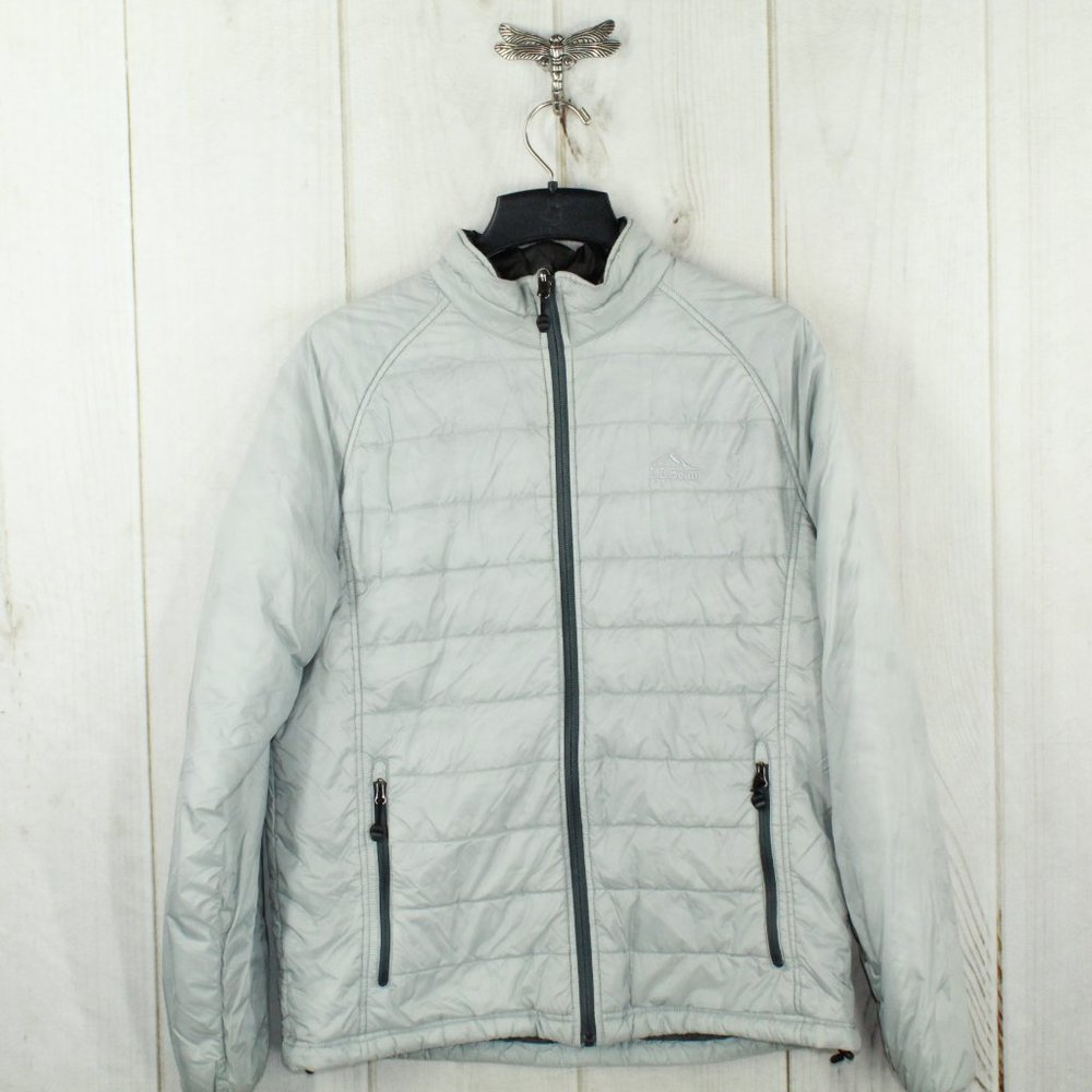 LL BEAN Gray Weather Challenge Full-Zip Primaloft Insulated Jacket Size M R - Picture 2 of 11